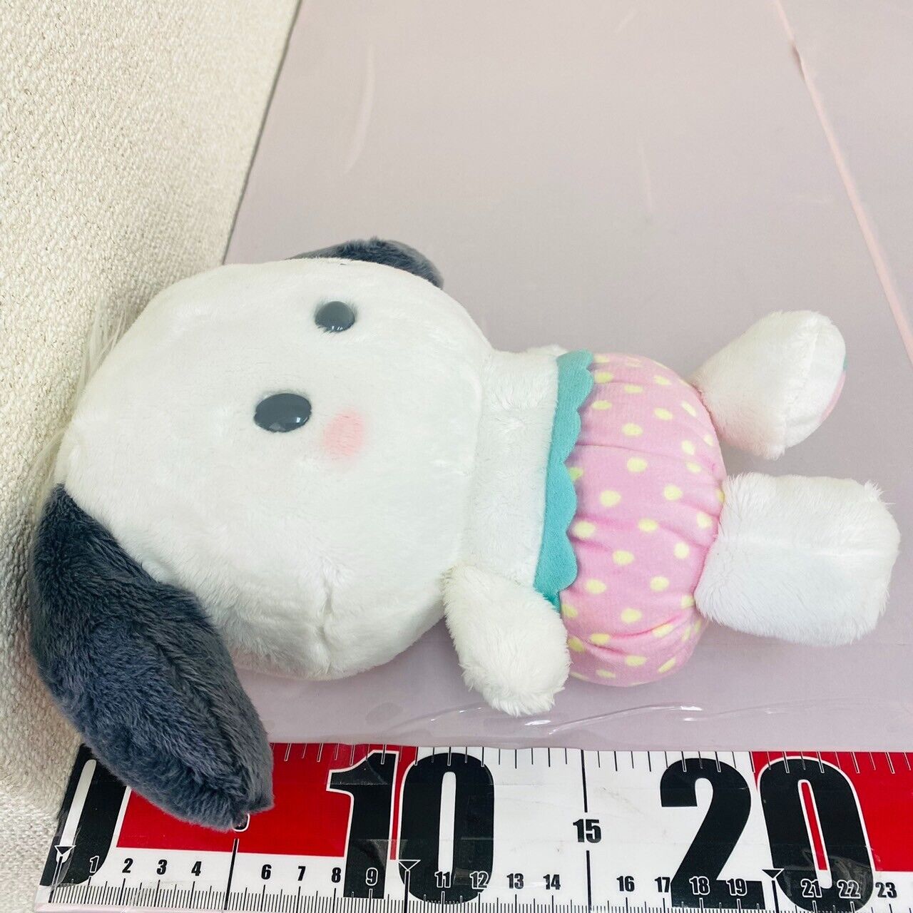 Sanrio Pochacco Plush Soft Stuffed Toy Baby Doll Strawberry White Dog Pink Rare