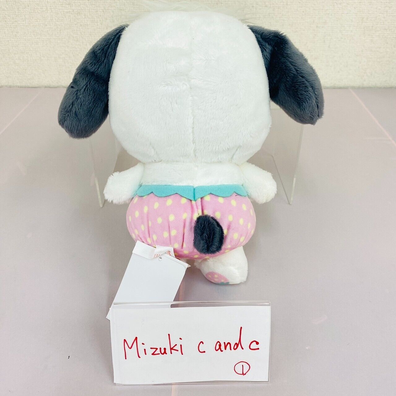 Sanrio Pochacco Plush Soft Stuffed Toy Baby Doll Strawberry White Dog Pink Rare