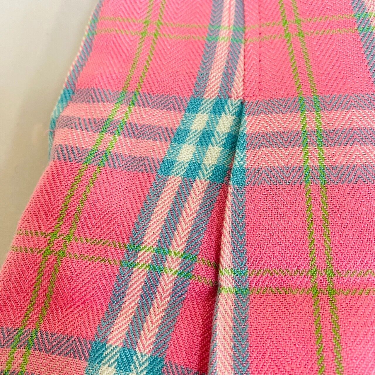 Mezzo Piano Box Pleat Skirt 130 Size Red Plaid Cotton 100% Zipper Kawaii Rare