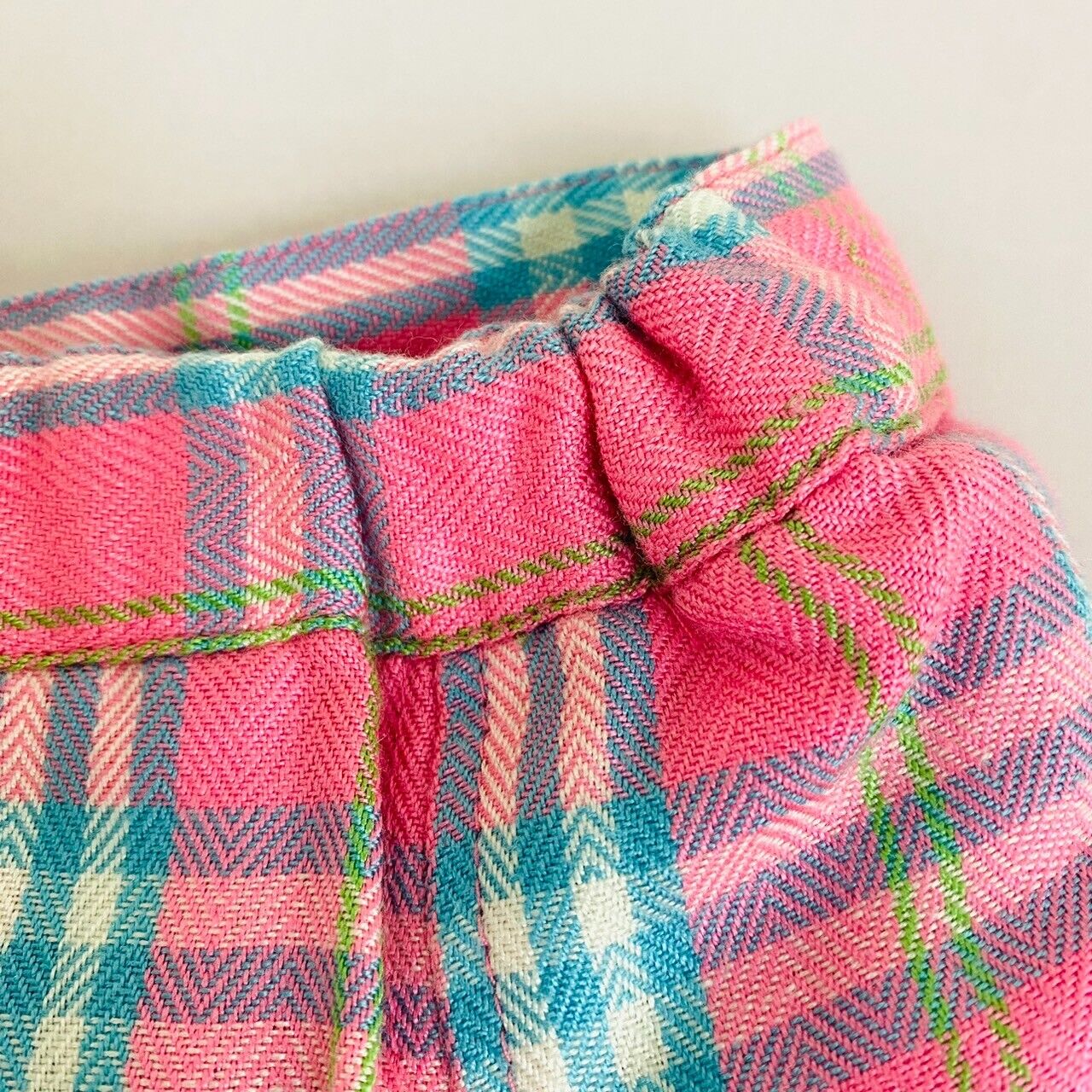 Mezzo Piano Box Pleat Skirt 130 Size Red Plaid Cotton 100% Zipper Kawaii Rare