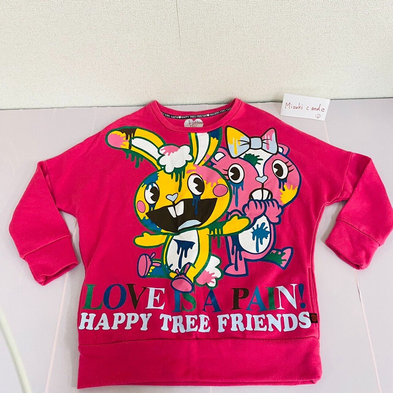 Happy Tree Friends HTF Giggles Cuddles Sweatshirt Tops Red Long Sleeve Size S