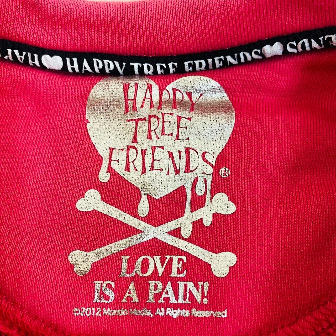 Happy Tree Friends HTF Giggles Cuddles Sweatshirt Tops Red Long Sleeve Size S