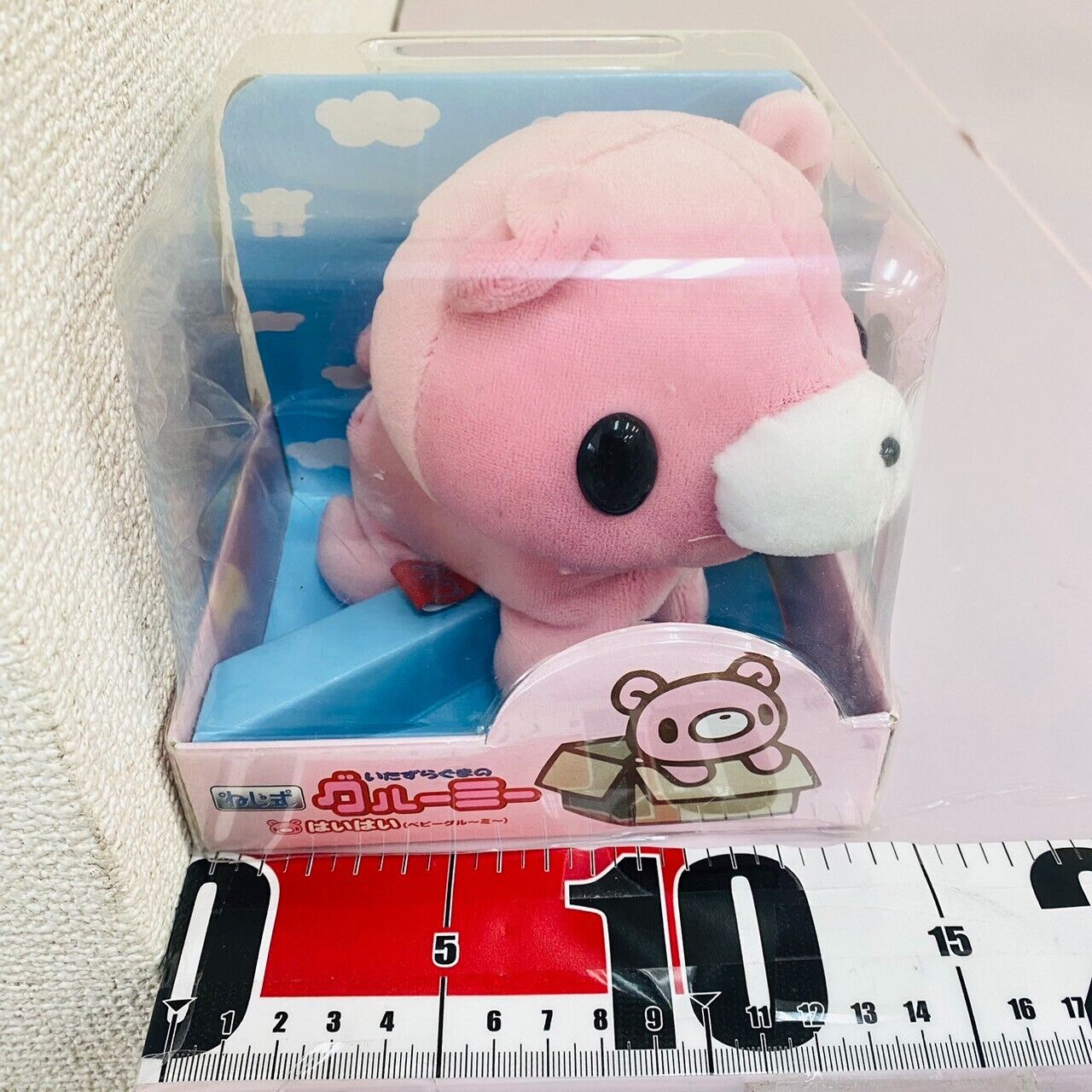 TAiTo Gloomy Bloody Bear Pink Plush Soft Toy Crawl Baby Spring Screw Movable