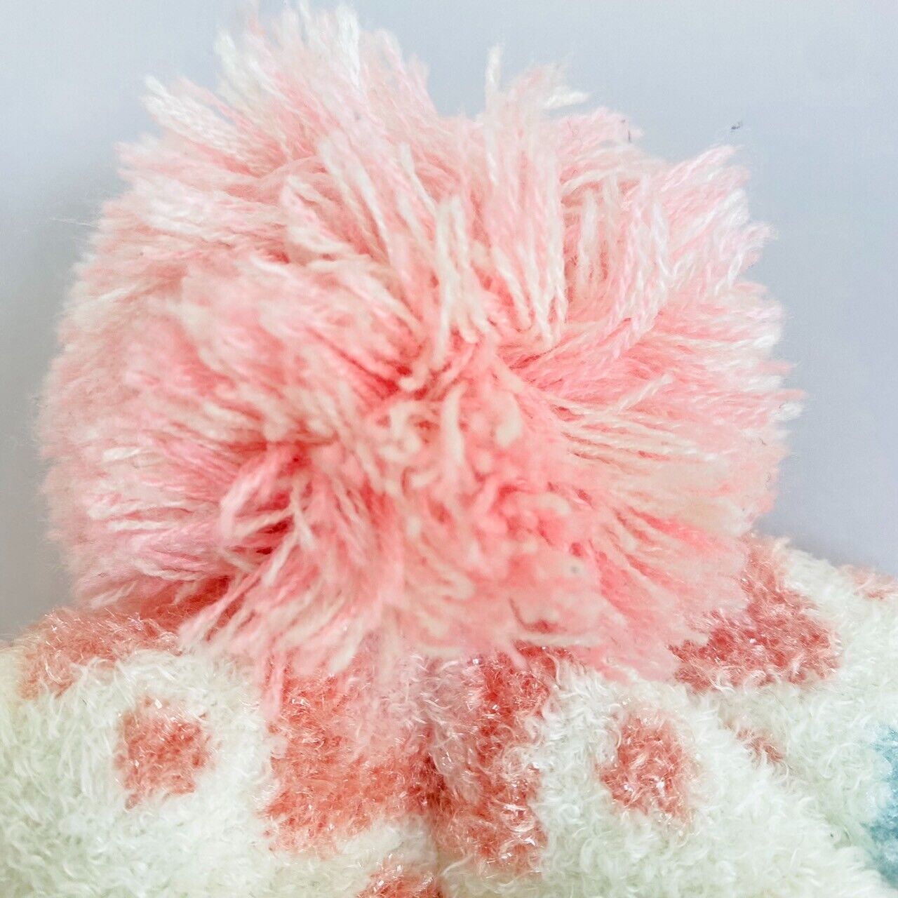 Sanrio My Melody Knit Hat Pink White Glitter Fluffy Warm Strawberry Rabbit Heart