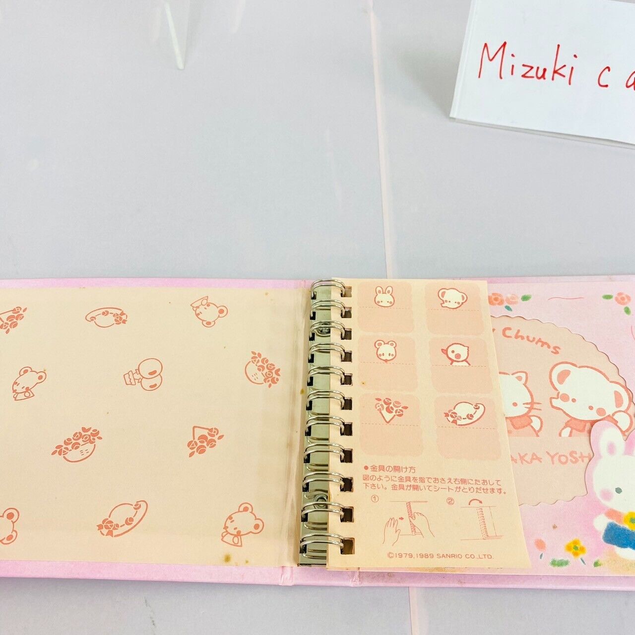 Sanrio Cheery Chums Binder Address Book Photo Frame Rabbit Flower Pink Kawaii