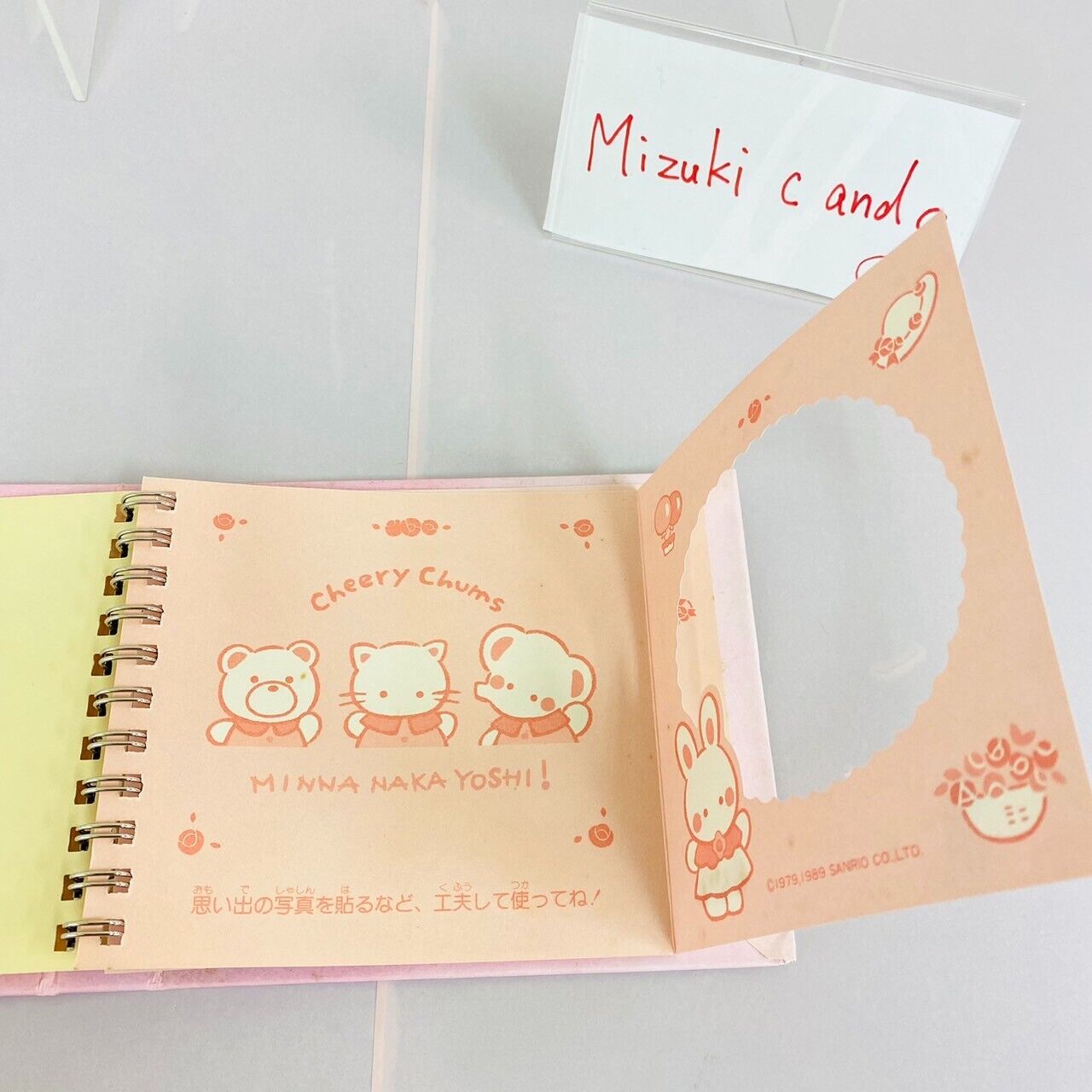 Sanrio Cheery Chums Binder Address Book Photo Frame Rabbit Flower Pink Kawaii