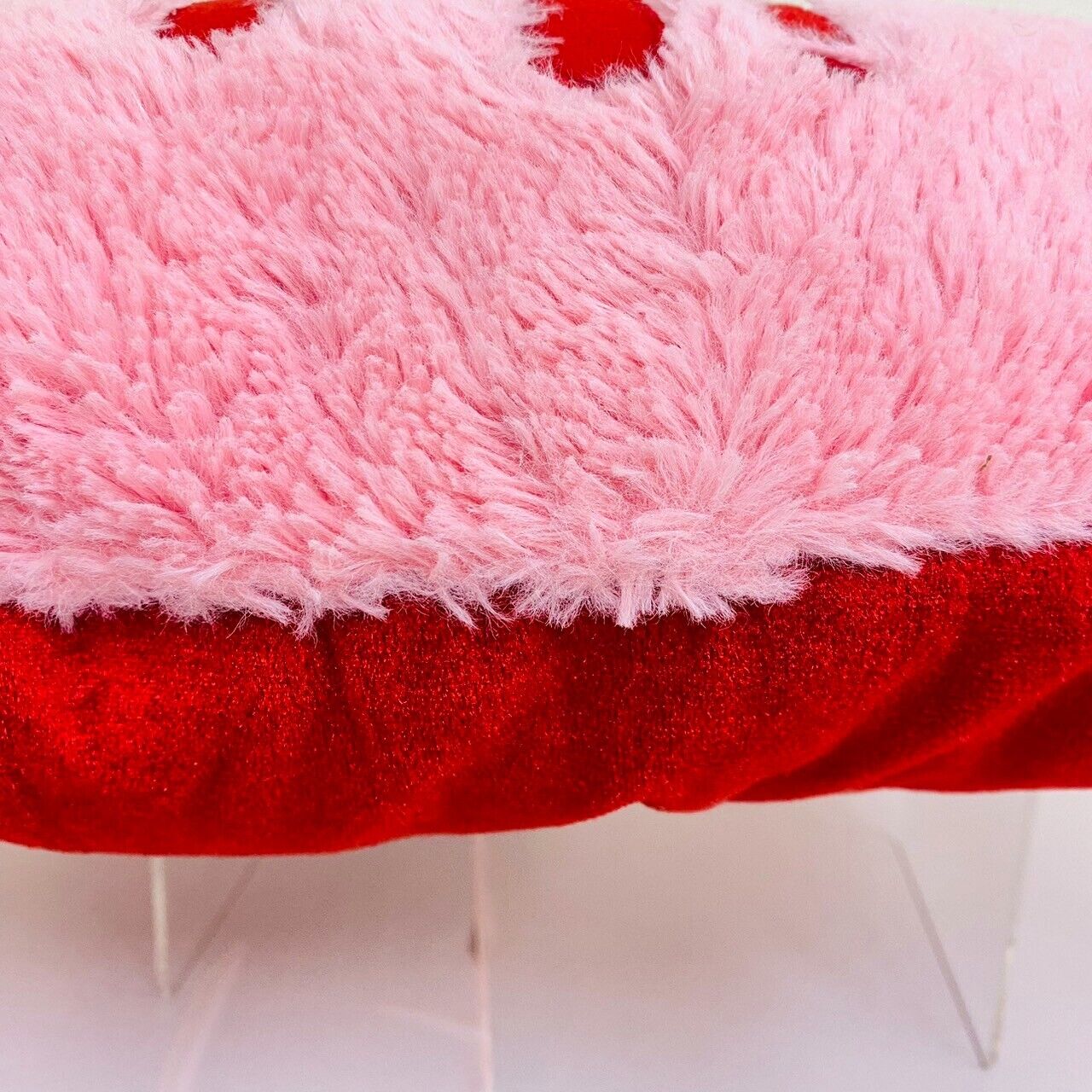 TAiTo Gloomy Bear Bloody Pink Face Cushion Plush Red Fluffy Boa Soft Stuffed Toy