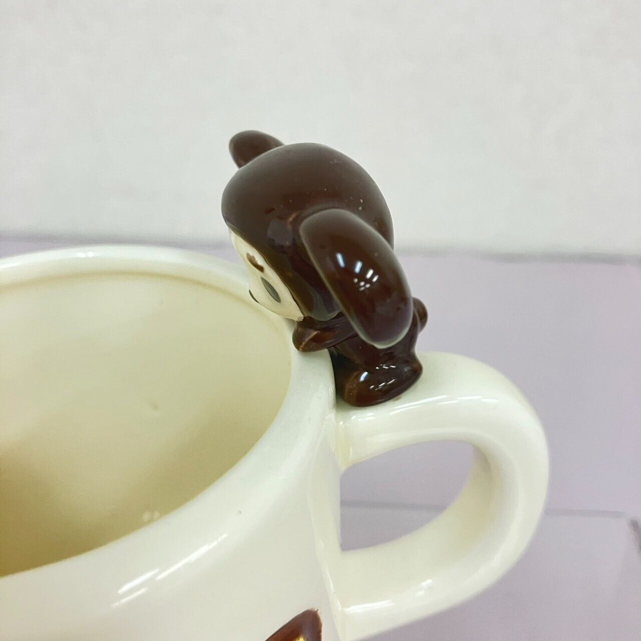 Cheburashka Mug Cup White Orange Tableware Cafe Coffee Handmade Kawaii Character