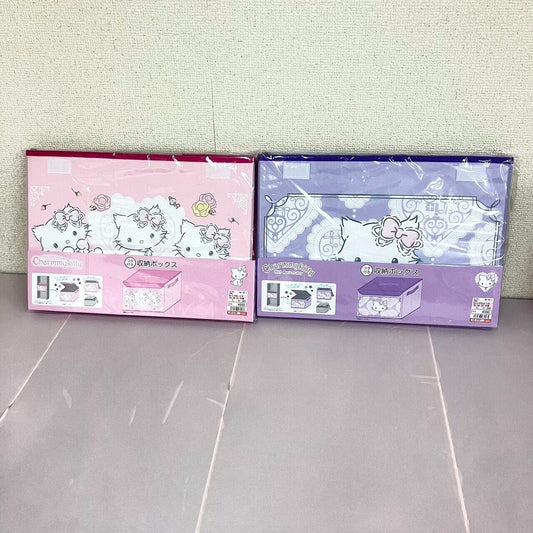 Sanrio Charmmy Charmy Kitty Costume Case Set 2 Pink Pueple Cat Ribbon Flower