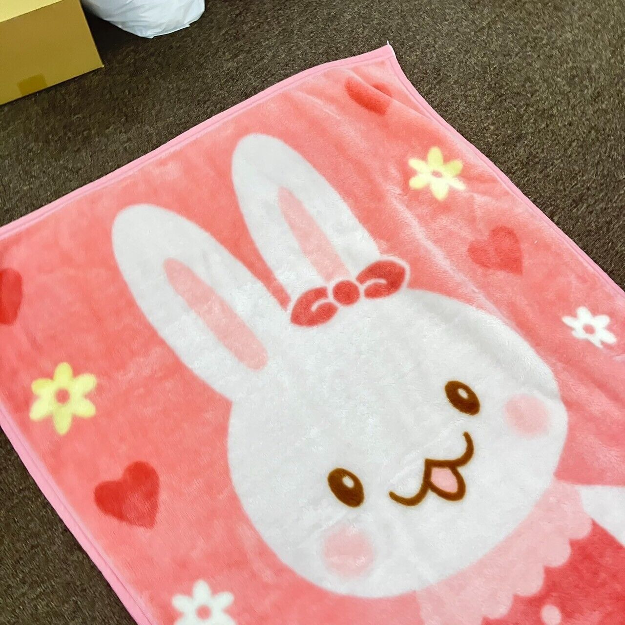 Mother Garden Usamomo Blanket Sirotan Friend Pink Rabbit ribbon Heart Flower