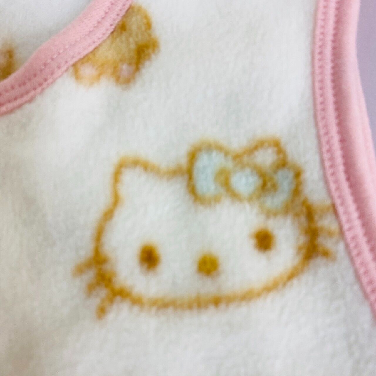 Sanrio Hello Kitty Waistcoat 90cm White Fleece Vest Heart Candy Kawaii Character