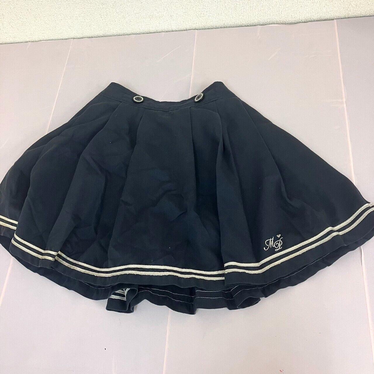 Mezzo Piano Pleats Skirt 165cm Black Line MP Simple Clothing Girls LL Kawaii