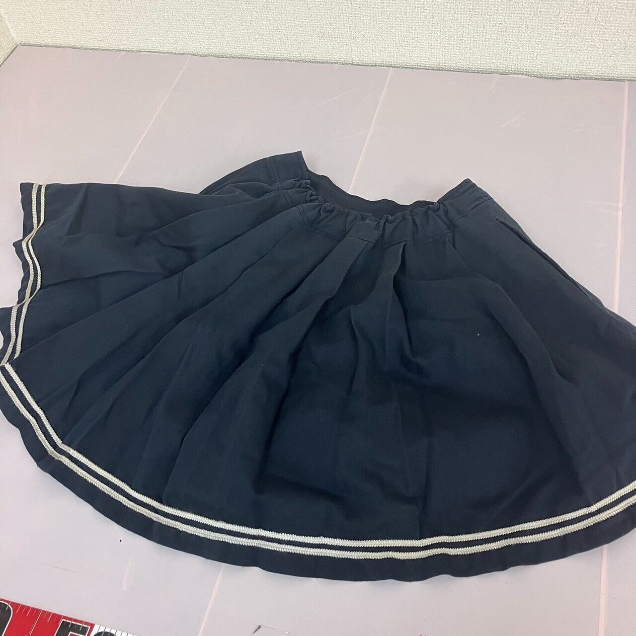 Mezzo Piano Pleats Skirt 165cm Black Line MP Simple Clothing Girls LL Kawaii