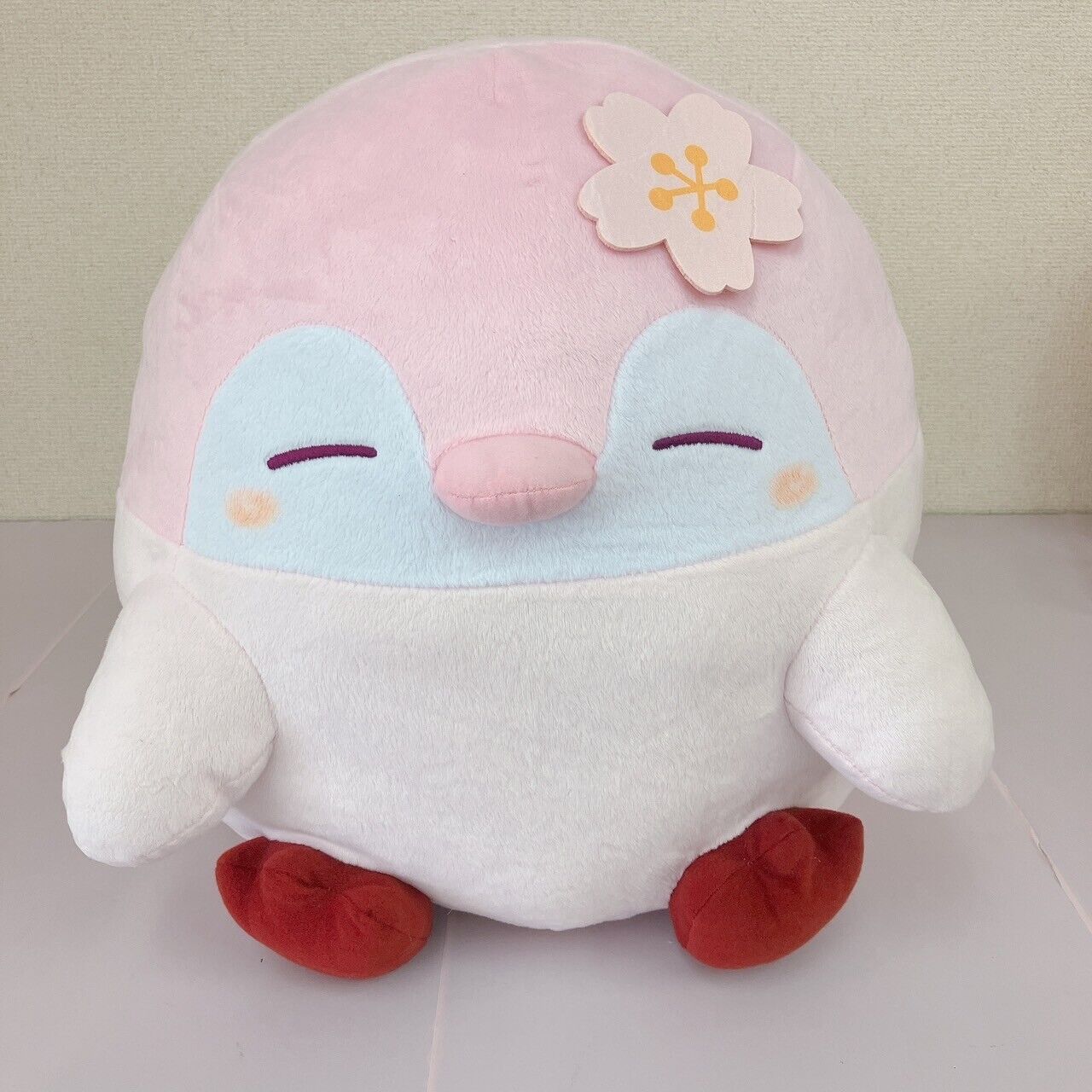 Koupen-chan Big Plush Soft Stuffed Toy Pink Sakura Positive Emperor Penguin Rare