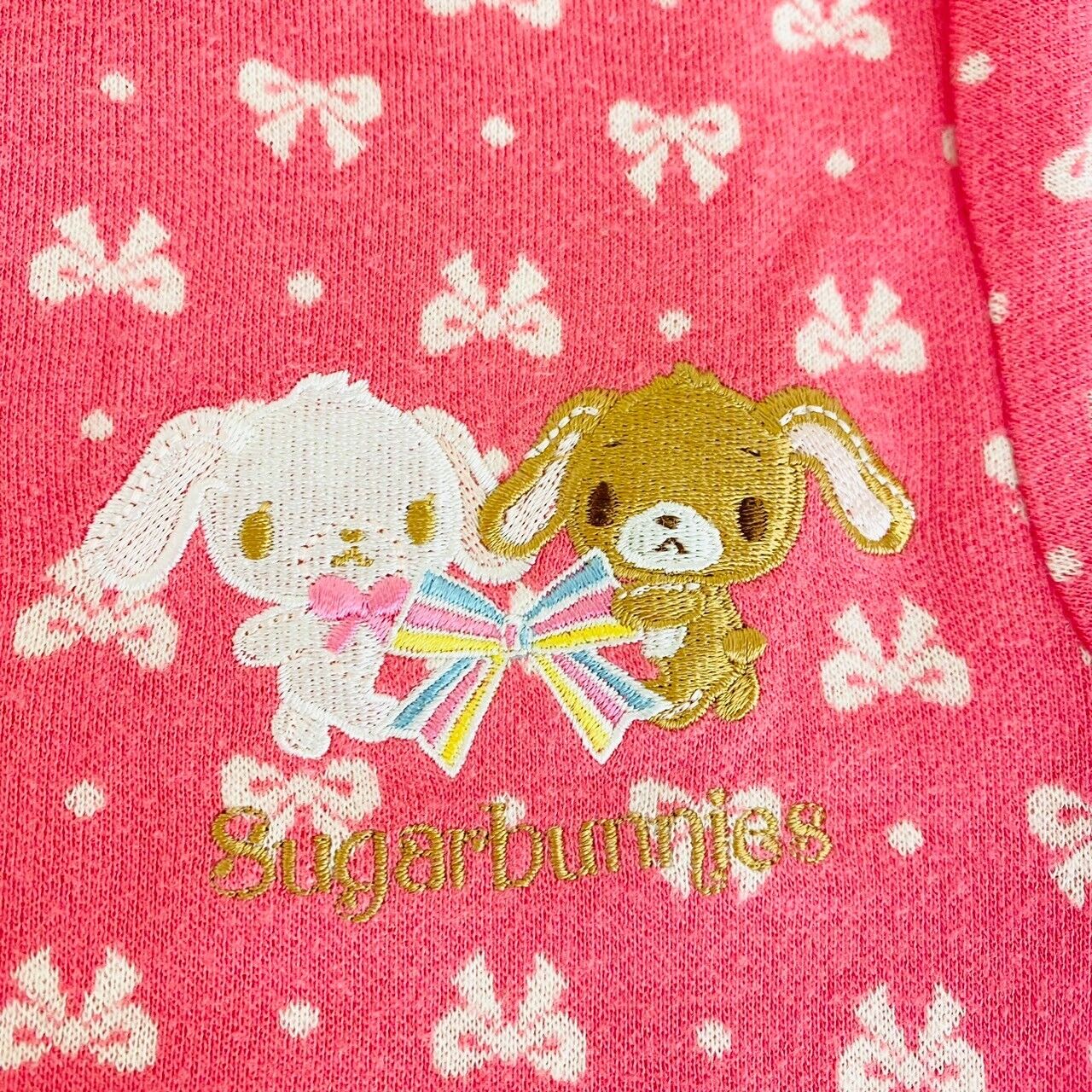 Sanrio Sugar Bunnies Kids Long Sleeve T-shirt 130cm Pink Shirousa Kurousa Ribbon