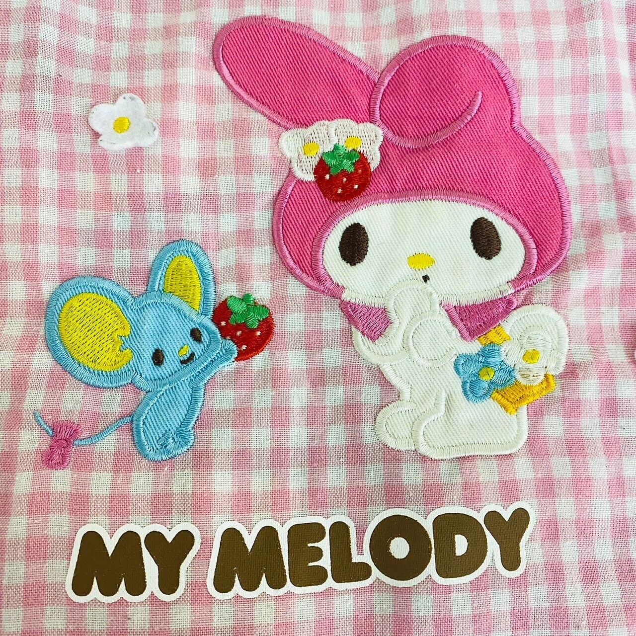 Sanrio My Melody Apron 120cm 130cm Pink Strawberry Plaid Kawaii Character Rare