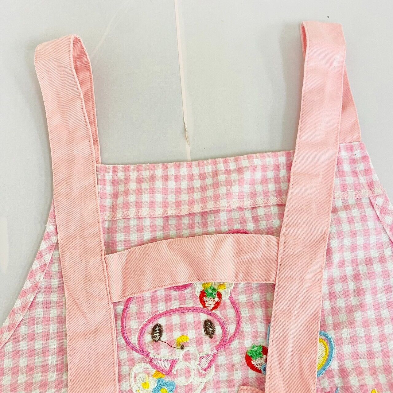 Sanrio My Melody Apron 120cm 130cm Pink Strawberry Plaid Kawaii Character Rare