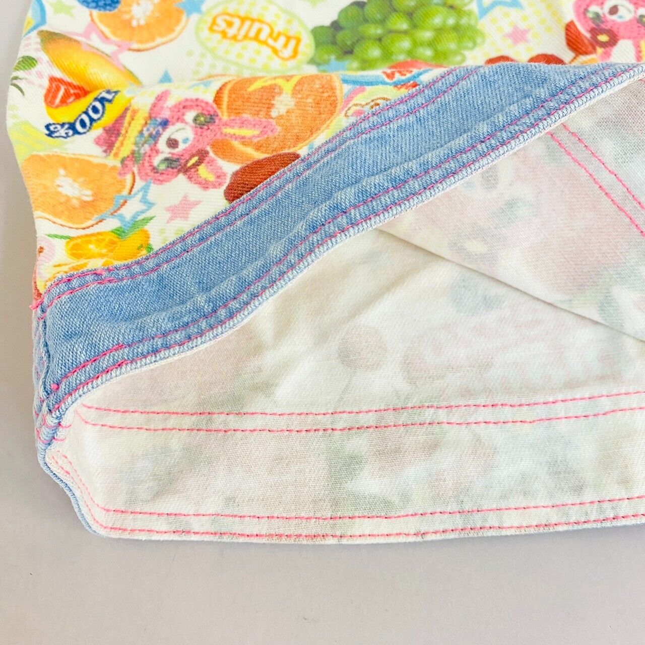 Mezzo Piano Apron 110 Denim Fruit All Pattem Pocket Mimi Popo Character Kawaii