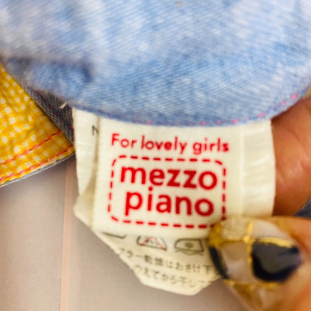 Mezzo Piano Apron 110 Denim Fruit All Pattem Pocket Mimi Popo Character Kawaii