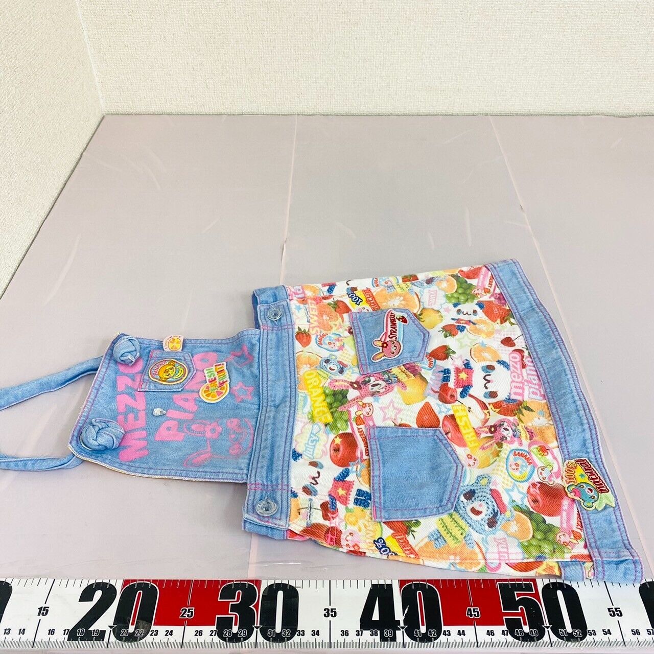 Mezzo Piano Apron 110 Denim Fruit All Pattem Pocket Mimi Popo Character Kawaii