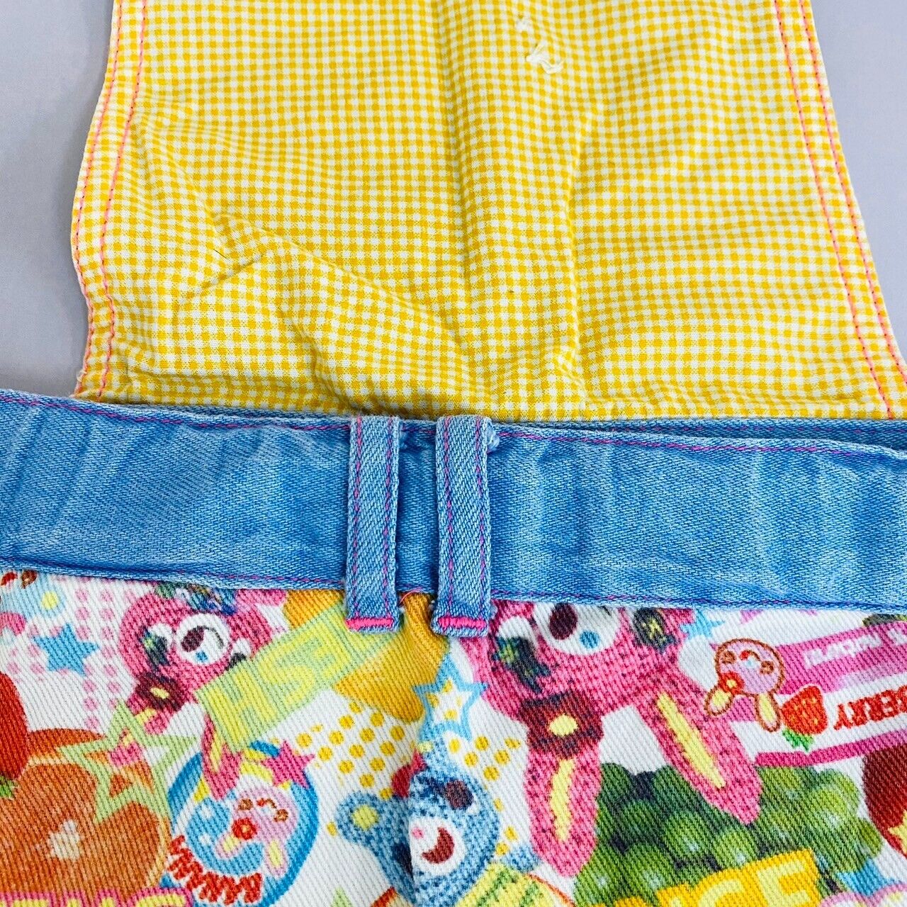 Mezzo Piano Apron 110 Denim Fruit All Pattem Pocket Mimi Popo Character Kawaii