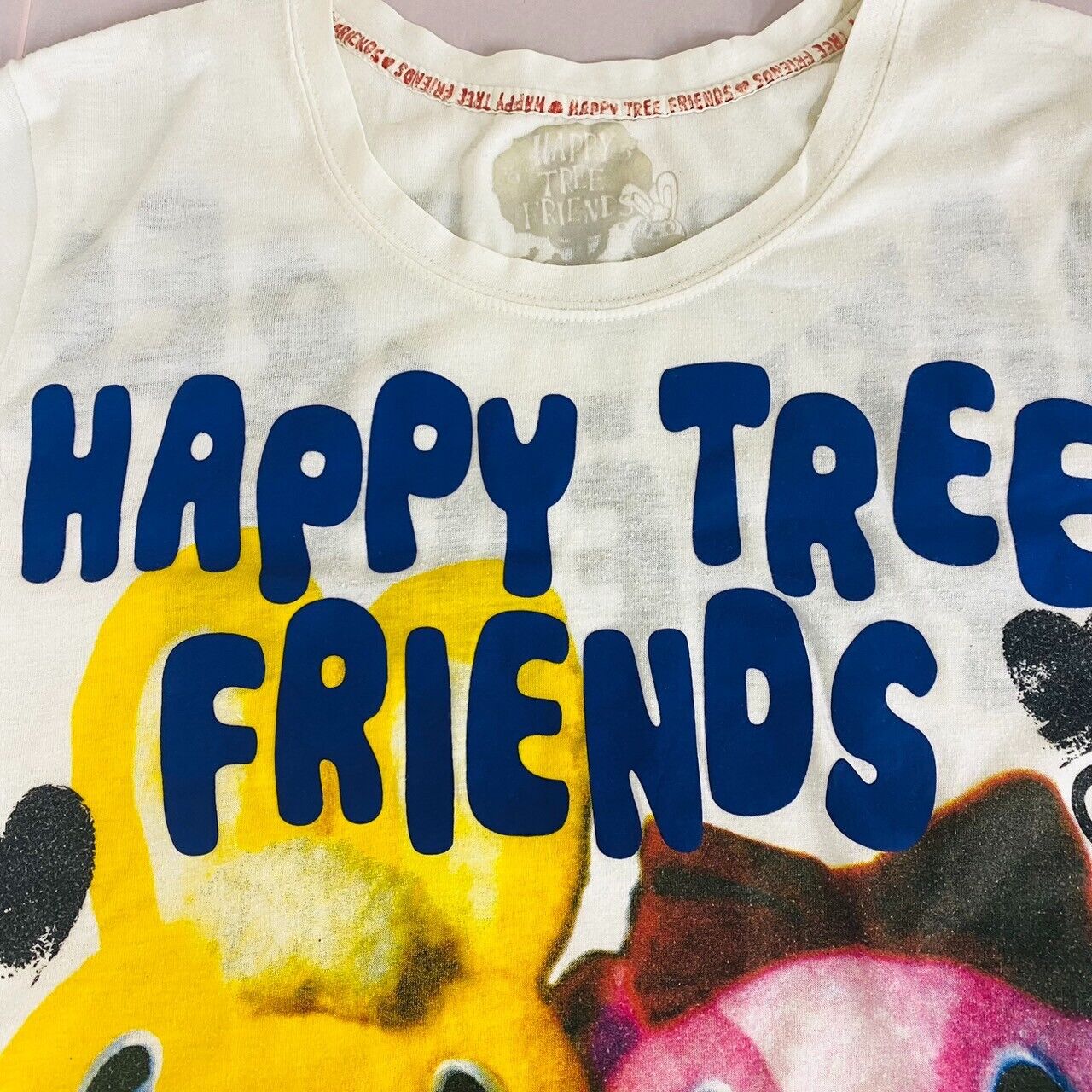 Happy Tree Friends HTF T-shirt Giggles Cuddles Tops Clothing Short Sleeve White