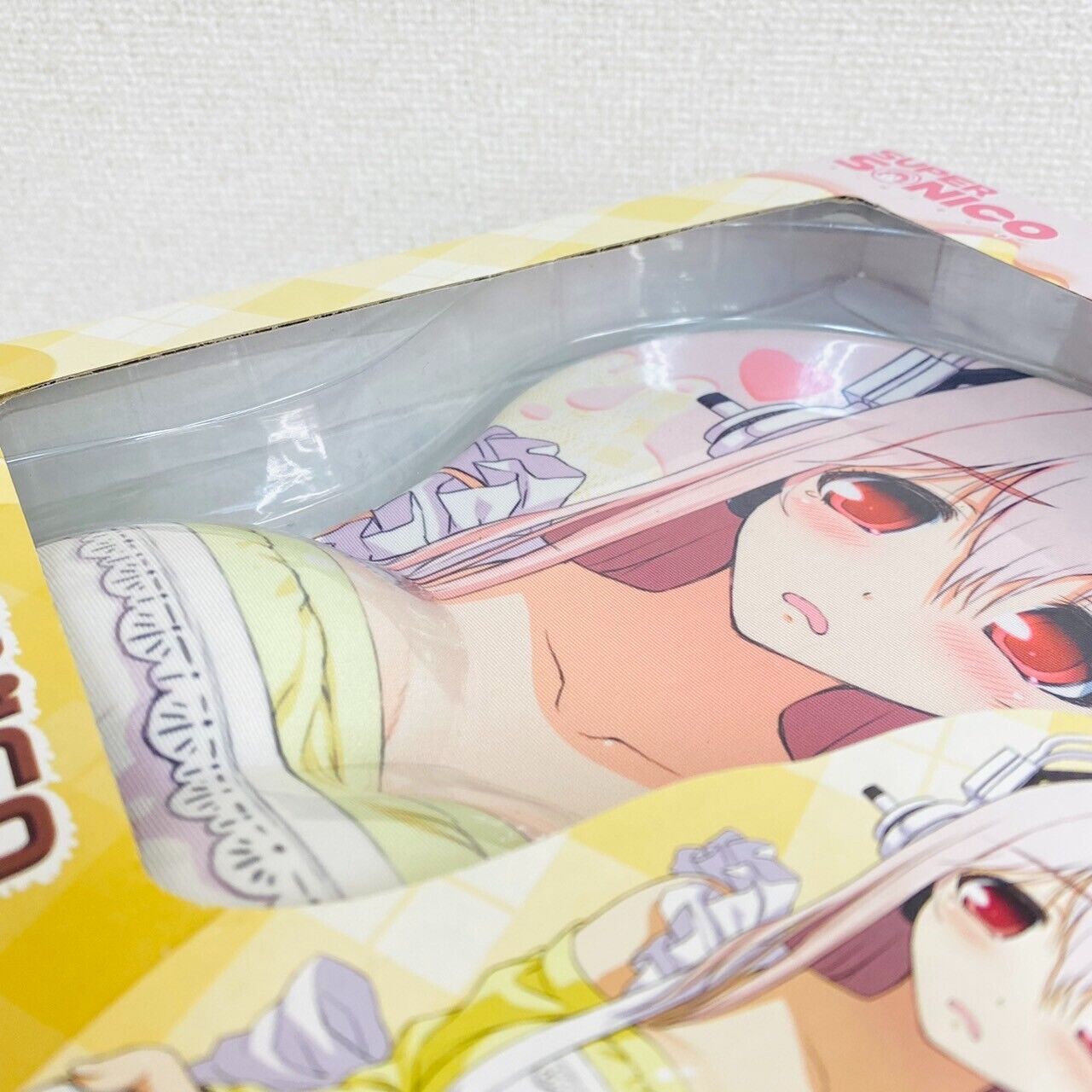 Super Sonico Mouse Pad Face Headphone Music Girl Pink Yellow Kawaii Character