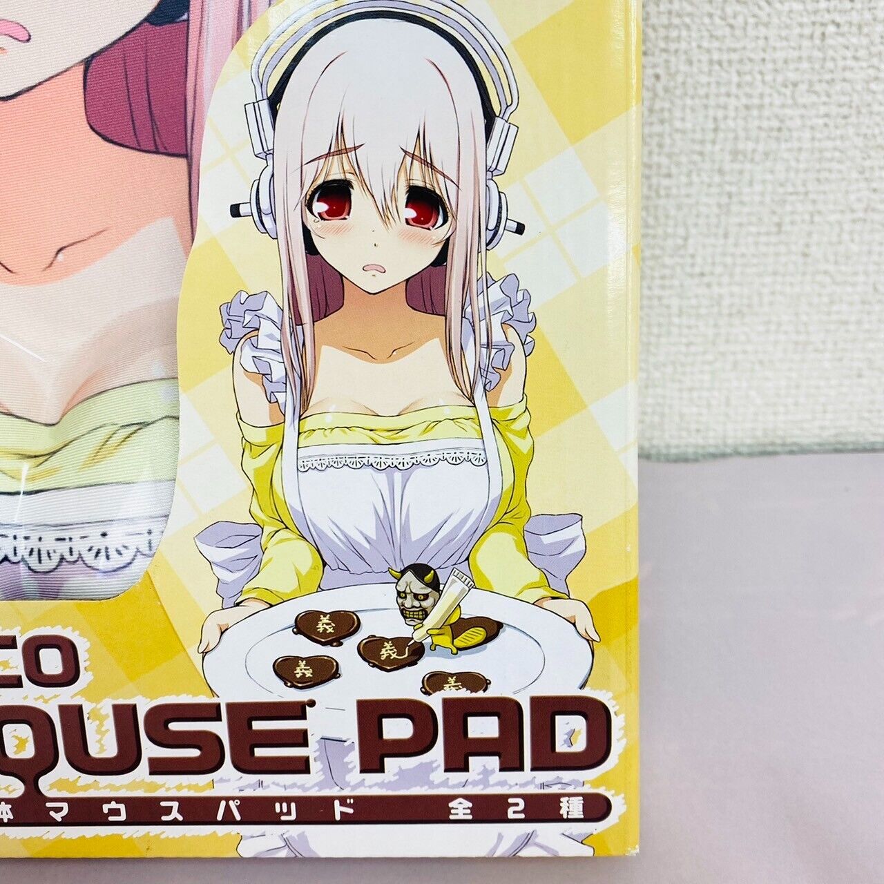 Super Sonico Mouse Pad Face Headphone Music Girl Pink Yellow Kawaii Character