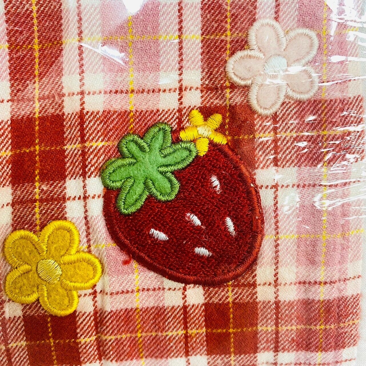 Mother Garden Low Rebound Pillow Strawberry Plaid Red Pink Flower Frill Kawaii