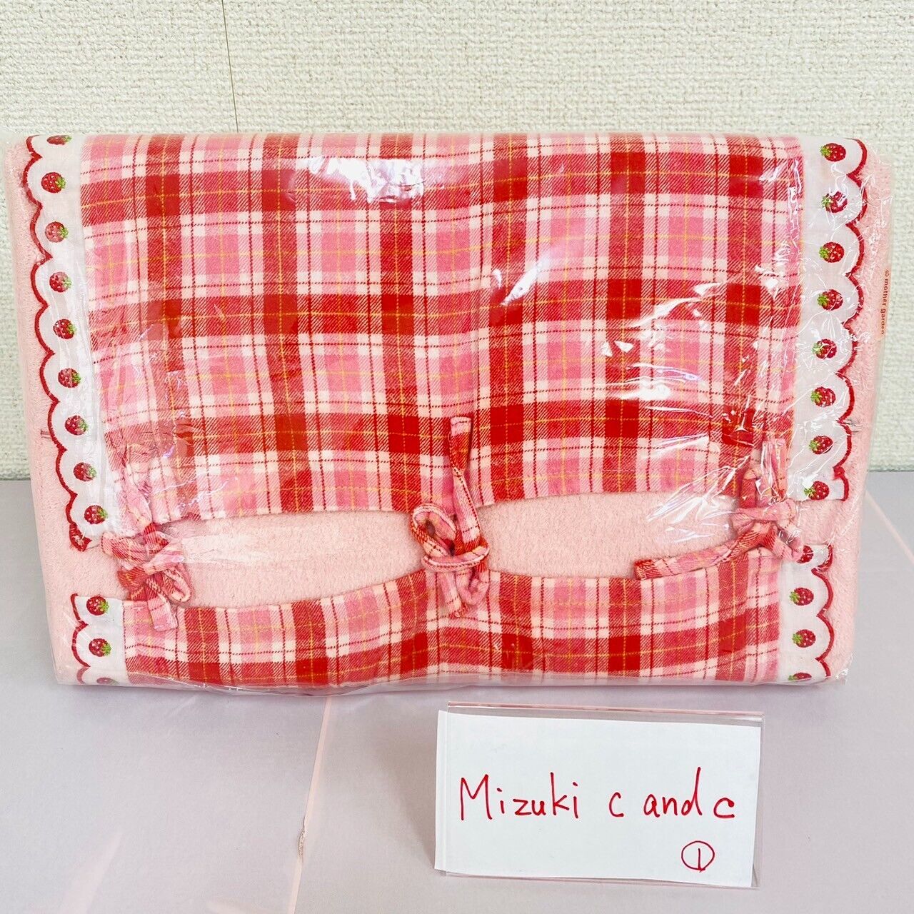 Mother Garden Low Rebound Pillow Strawberry Plaid Red Pink Flower Frill Kawaii