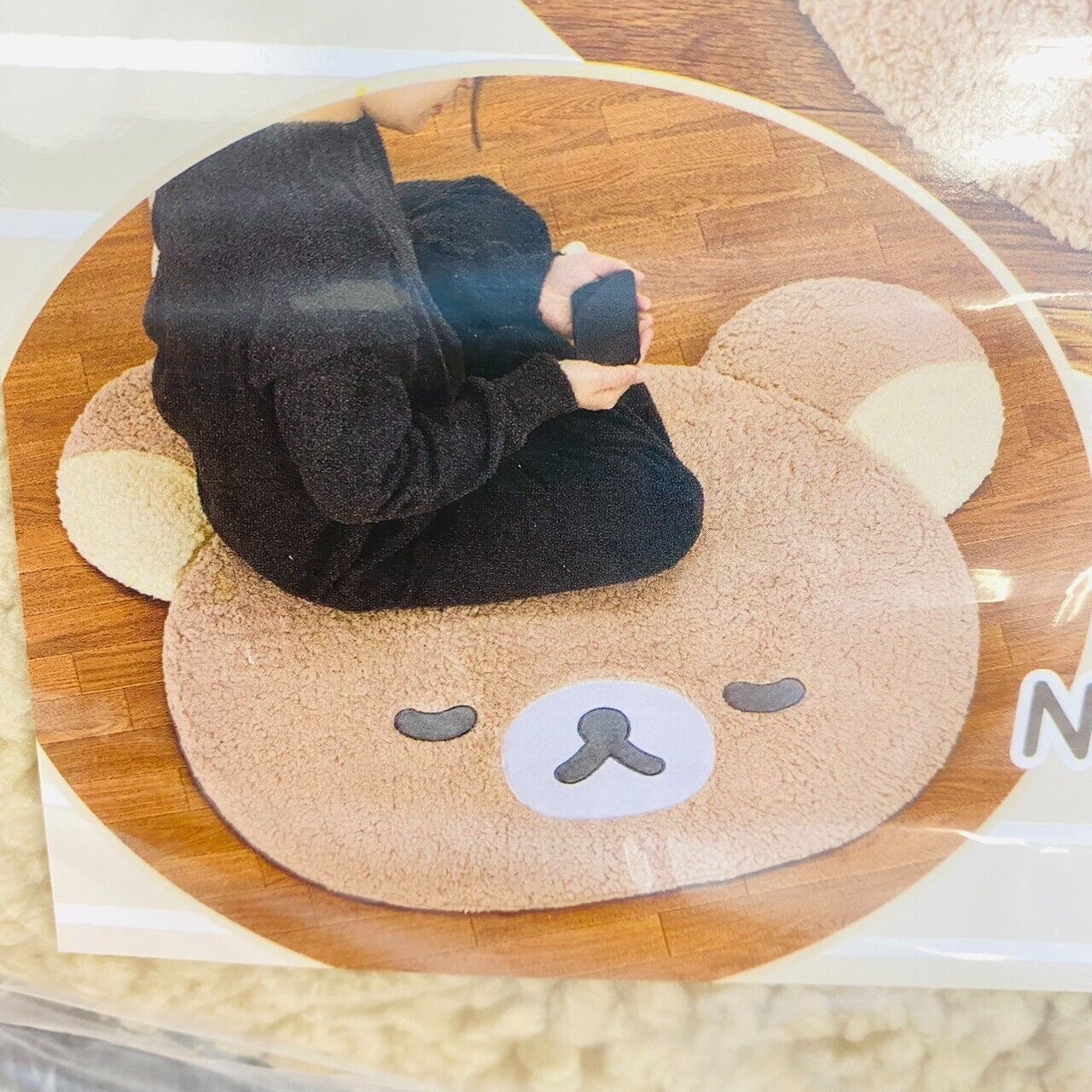 San-X Rilakkuma Rug Mat Die Cutting New Basic Big Brown Bear Fluffy Sleeping