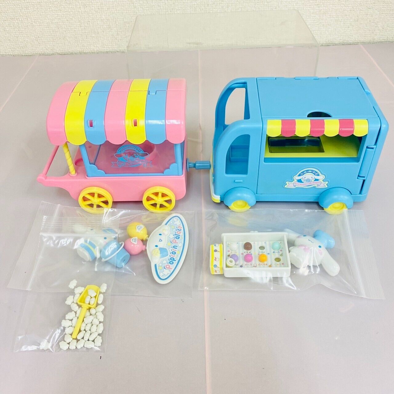 Sanrio Cinnamoroll Toy Ice Cream Cafe Wagon Popcorn Palace Set 2 Blue Pink Rare