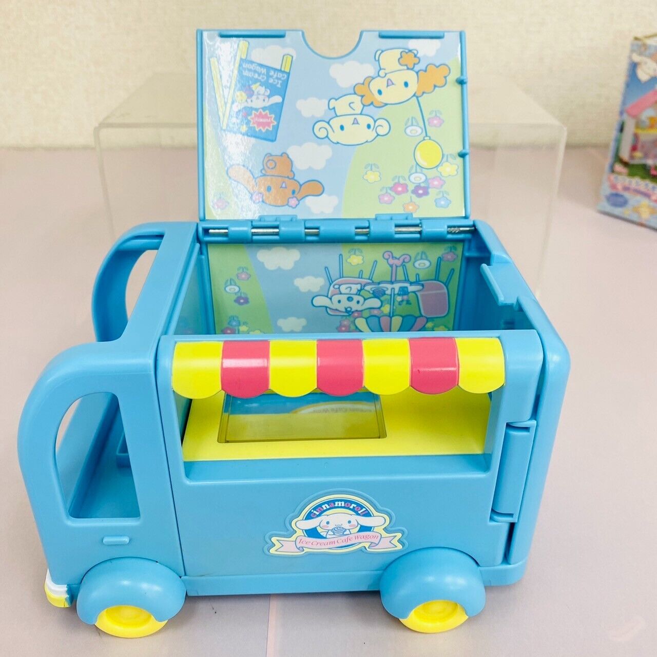 Sanrio Cinnamoroll Toy Ice Cream Cafe Wagon Popcorn Palace Set 2 Blue Pink Rare