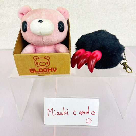 TaiTo Gloomy Bloody Bear Plush Soft Stuffed Toy Pouch Set 2 Pink Black Arm Rare