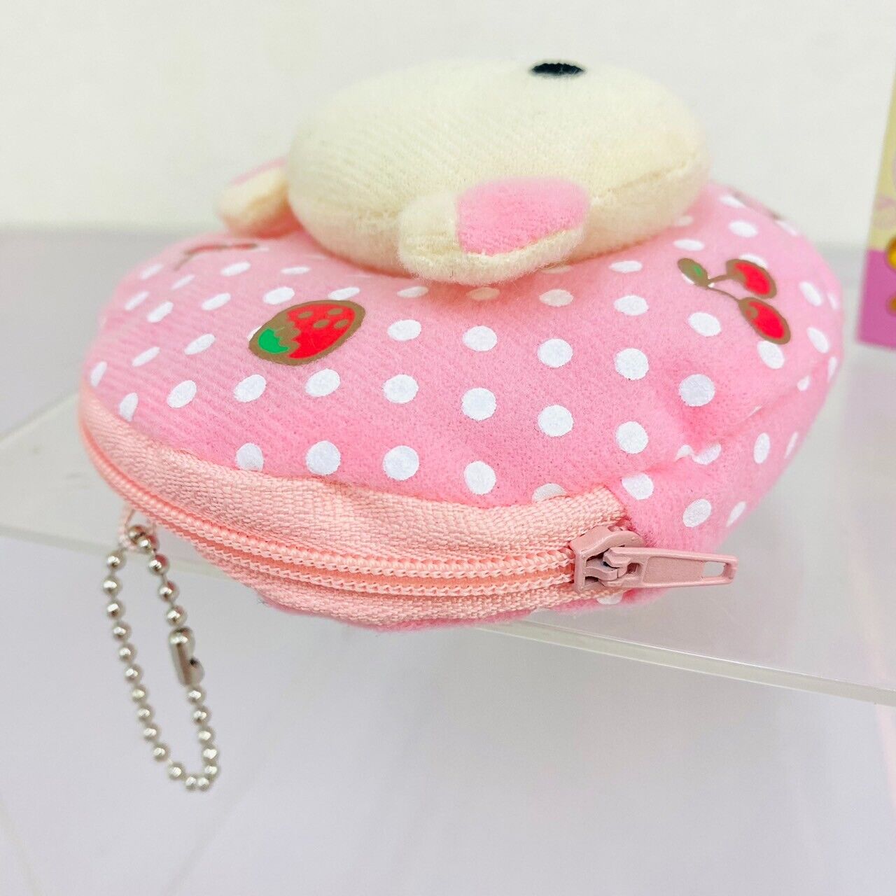 San-X Rilakkuma Korilakkuma Pouch Multi Case Set 2 Bear Fluffy Strawberry Pink