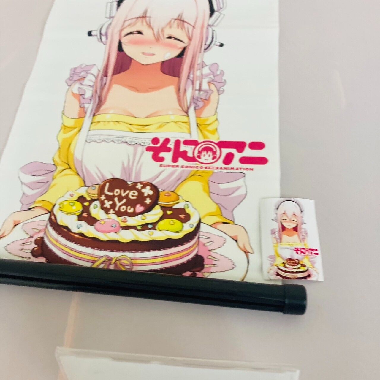 FuRyu Super Sonico Mini Tapestry Cake Apron Love You Girl Anime Kawaii Cute Rare