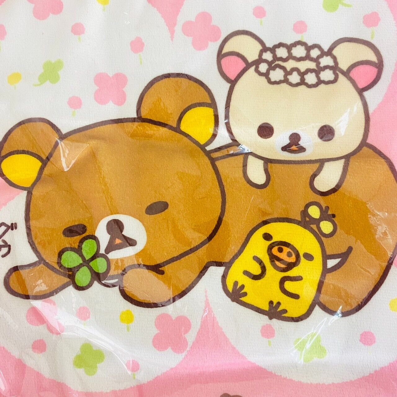 San-x Rilakkuma Korilakkuma Kiiroitori Cushion Set 2 Fluffy Pink Clover Kawaii