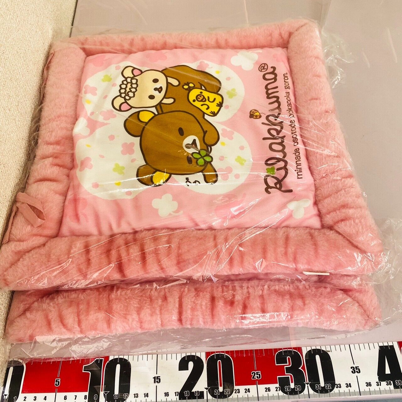 San-x Rilakkuma Korilakkuma Kiiroitori Cushion Set 2 Fluffy Pink Clover Kawaii