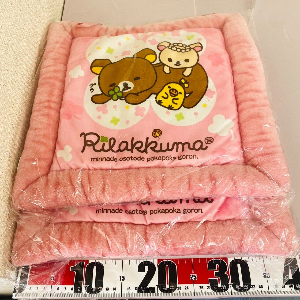 San-x Rilakkuma Korilakkuma Kiiroitori Cushion Set 2 Fluffy Pink Clover Kawaii