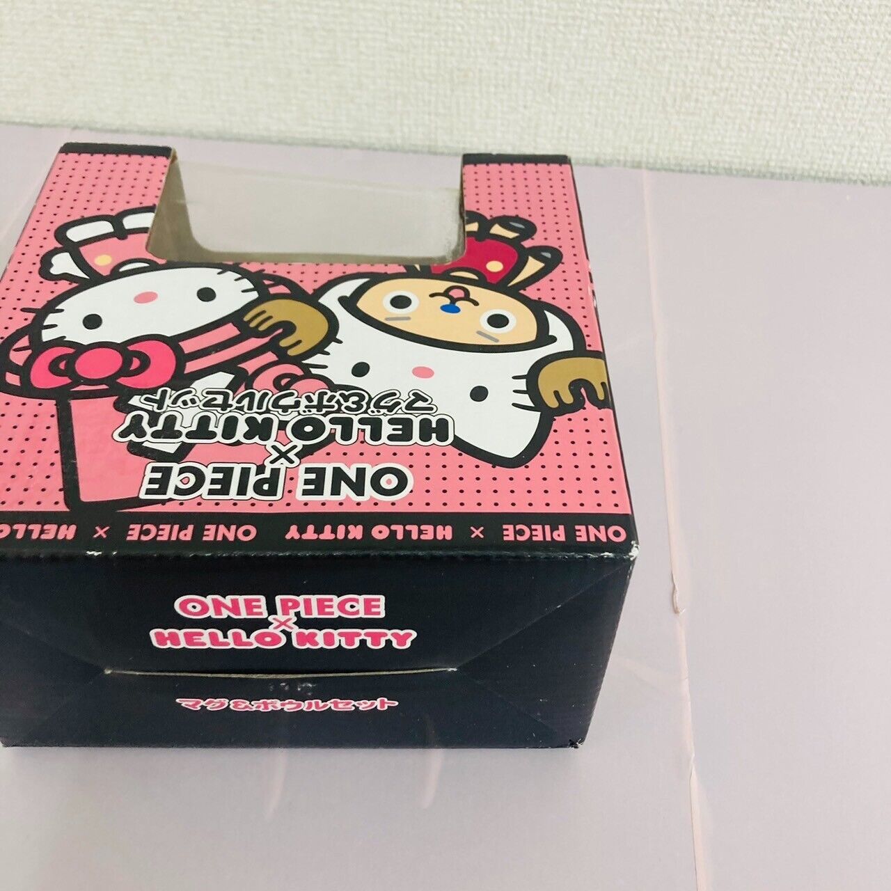 Sanrio Hello Kitty Tony Tony Chopper Mug Cup Bowl 2 Set One Piece Dot Pink Rare