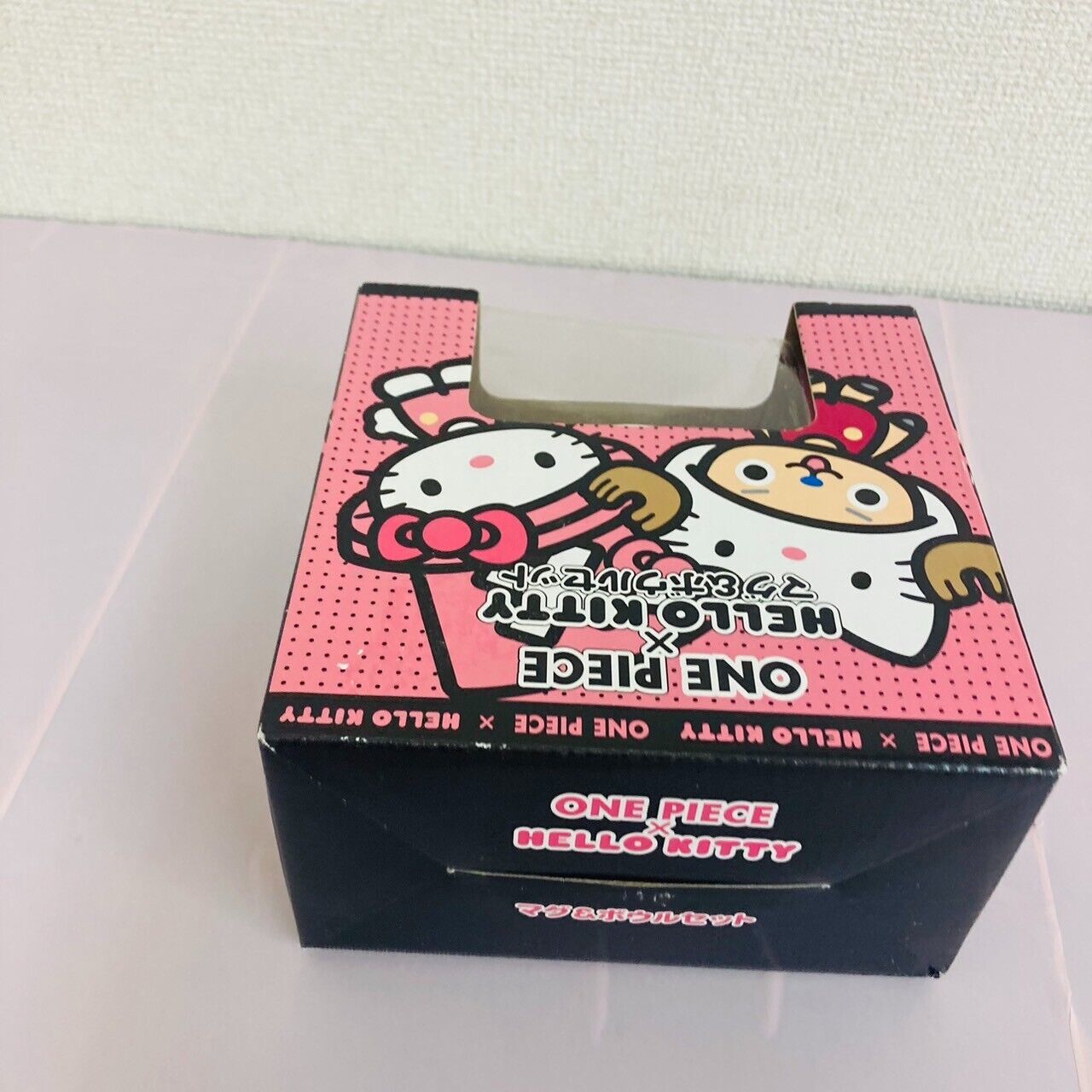 Sanrio Hello Kitty Tony Tony Chopper Mug Cup Bowl 2 Set One Piece Dot Pink Rare