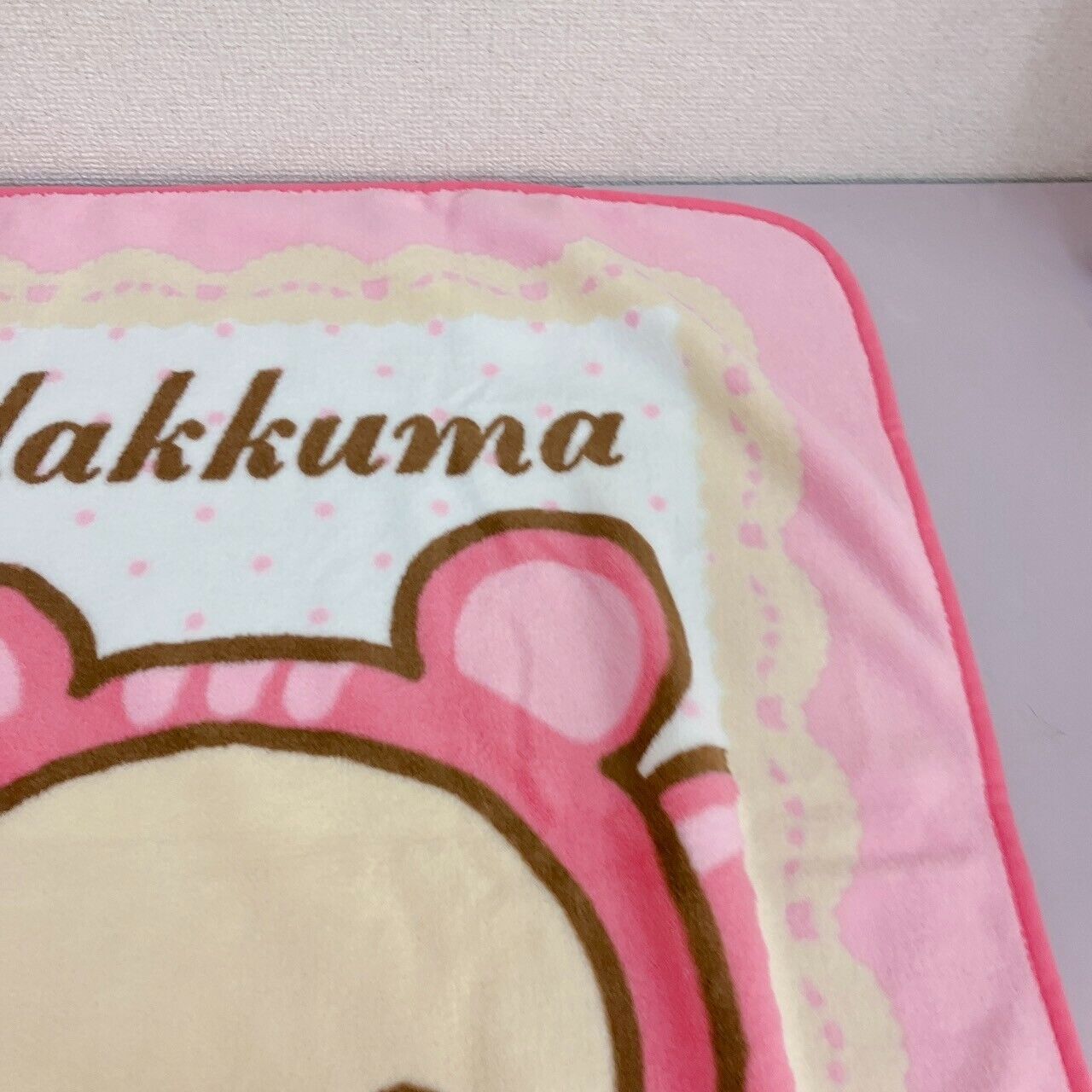 Rilakkuma Korilakkuma Kiiroitori San-X Pink Blanket Lace Apple Fluffy Kawaii