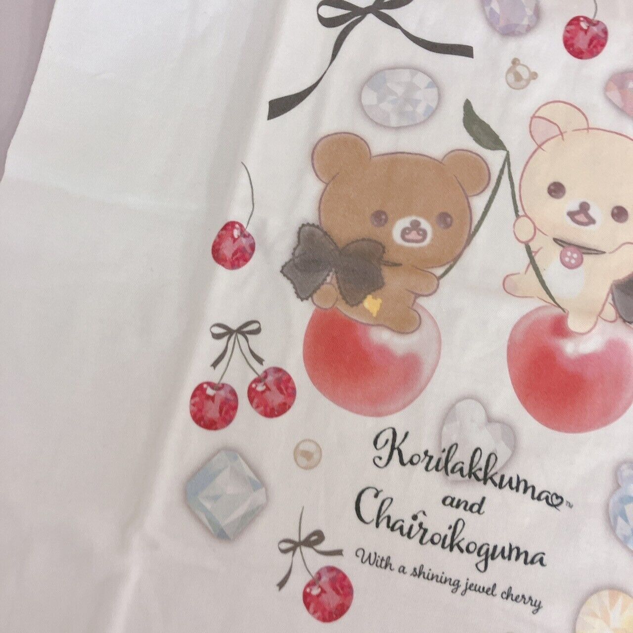 San-x Korilakkuma Chairoikoguma T-shirt M White Cherry Jewelry Short Sleeve Rare