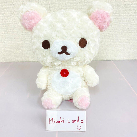 San-X Korilakkuma Plush Soft Stuffed Toy Doll Rose Boa White Bear Fluffy XL Big