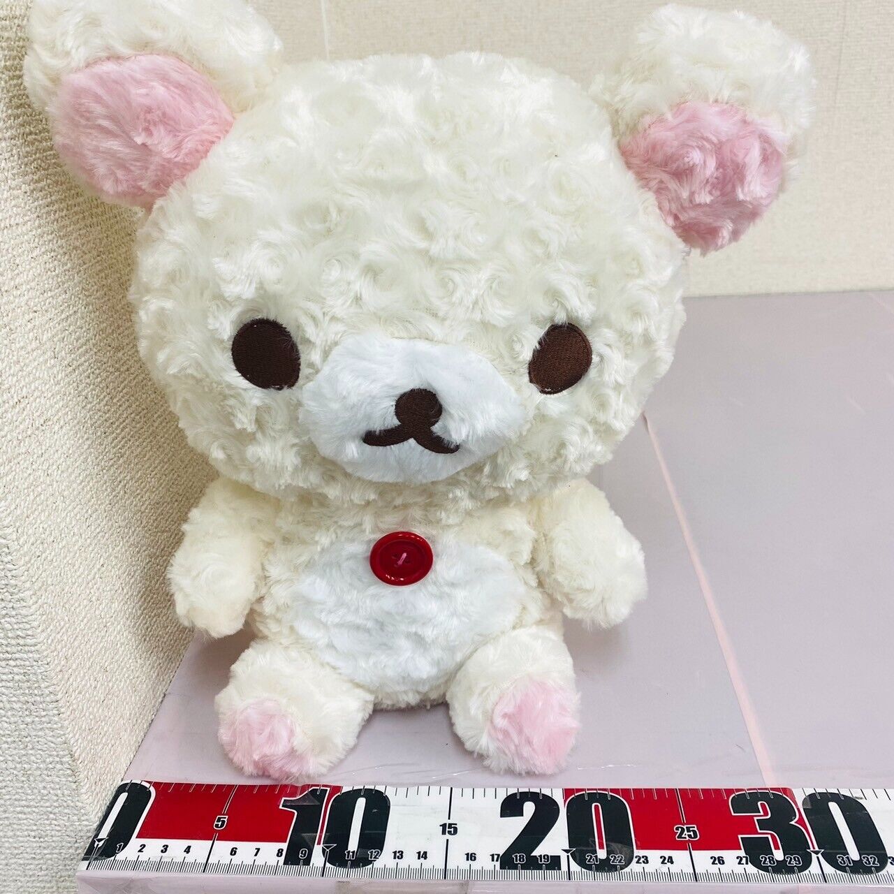 San-X Korilakkuma Plush Soft Stuffed Toy Doll Rose Boa White Bear Fluffy XL Big