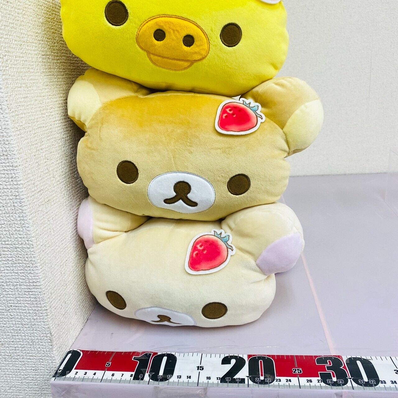 San-X Rilakkuma Korilakkuma Kiiroitori Plush Set 3 Strawberry Party Cake Bear