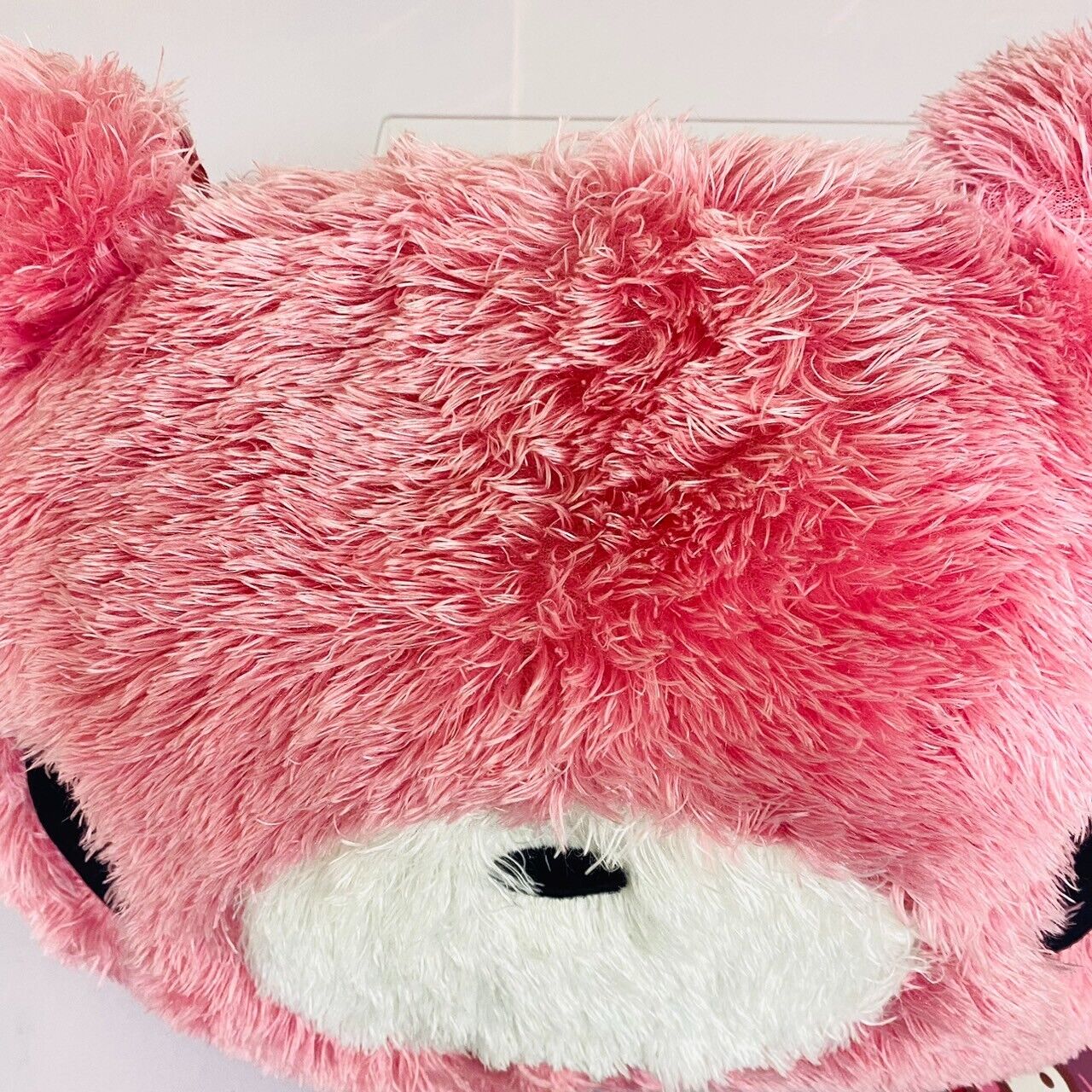 TAiTo Gloomy Bear Bloody Pink Face Cushion Plush Fluffy Boa Soft Stuffed Toy