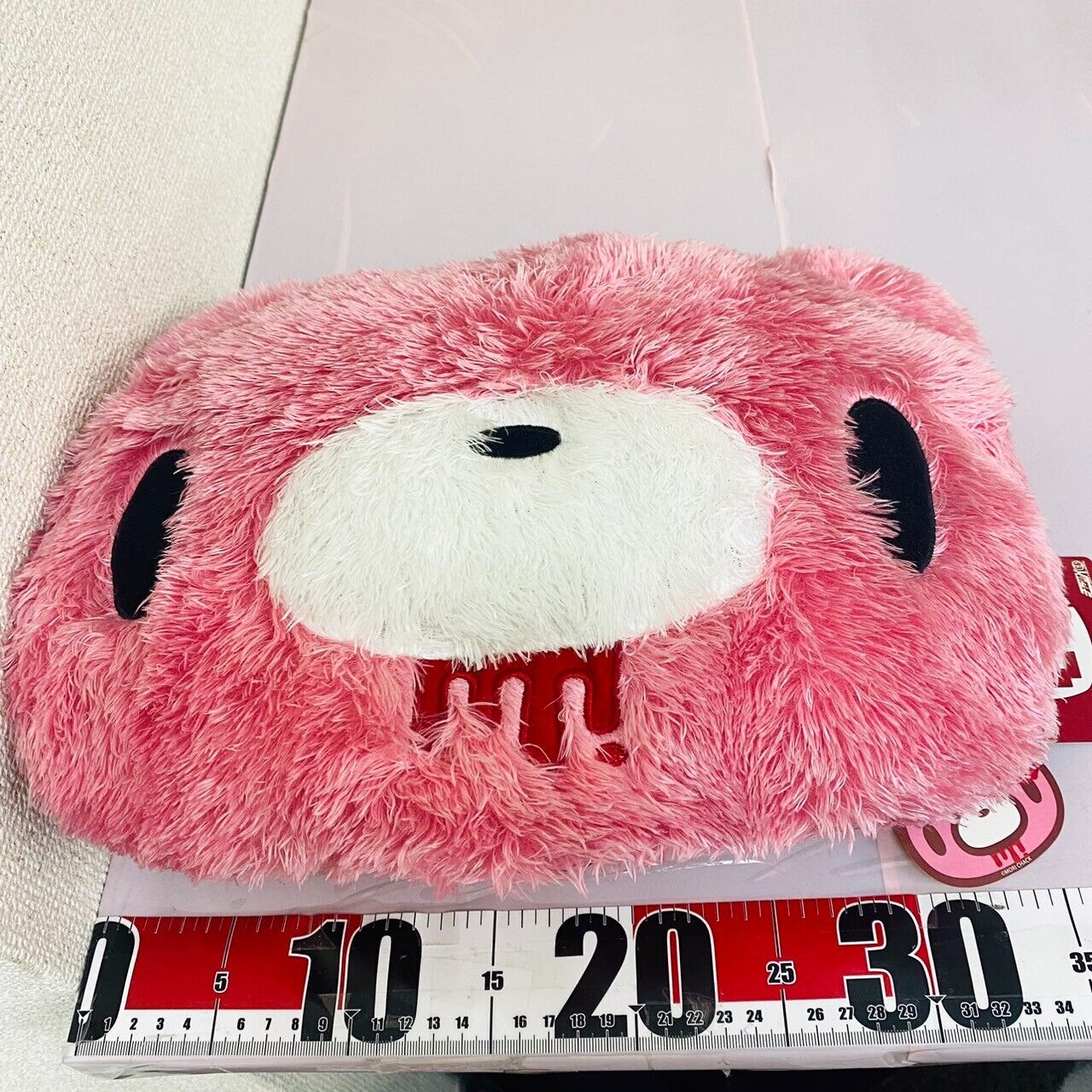 TAiTo Gloomy Bear Bloody Pink Face Cushion Plush Fluffy Boa Soft Stuffed Toy