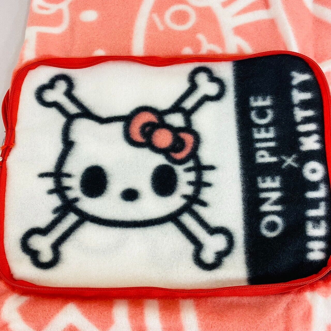 Sanrio Hello Kitty One Piece Blanket 2way Pirate flag fleece Red Character  Rare