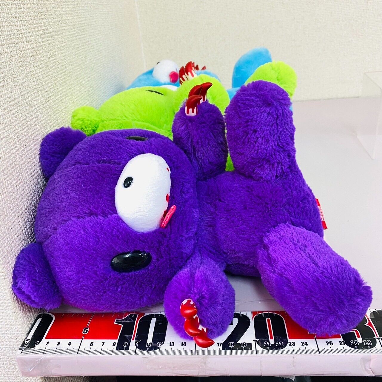 TAiTo Gloomy Bloody Bear Plush Soft Stuffed Toy 3 Set Yellow Green Purple Light